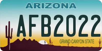 AZ license plate AFB2022
