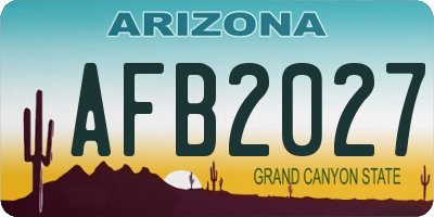AZ license plate AFB2027