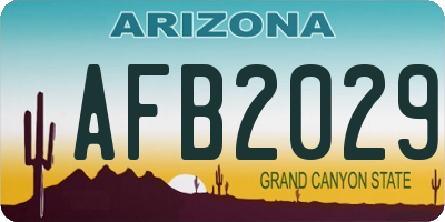AZ license plate AFB2029