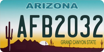 AZ license plate AFB2032