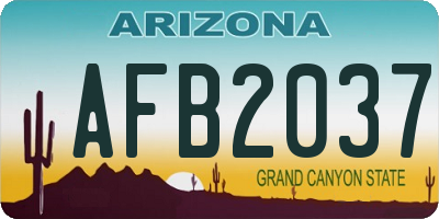 AZ license plate AFB2037