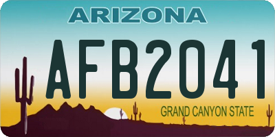 AZ license plate AFB2041