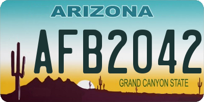 AZ license plate AFB2042