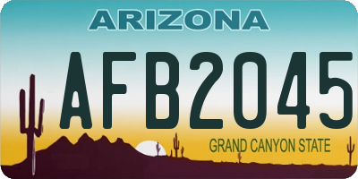 AZ license plate AFB2045