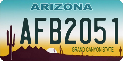 AZ license plate AFB2051