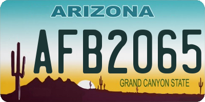 AZ license plate AFB2065