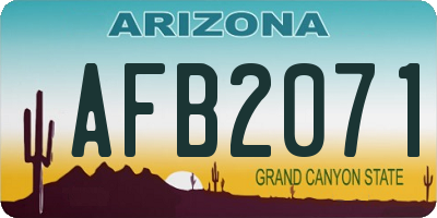 AZ license plate AFB2071