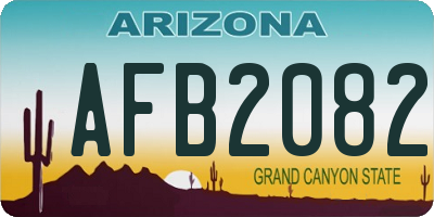 AZ license plate AFB2082