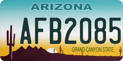 AZ license plate AFB2085
