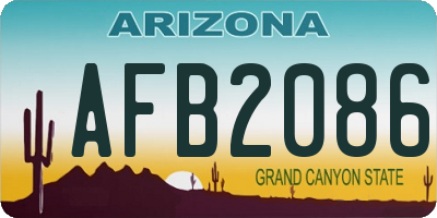 AZ license plate AFB2086