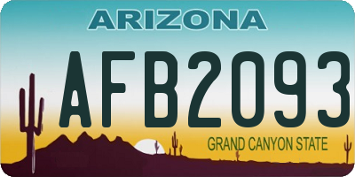 AZ license plate AFB2093