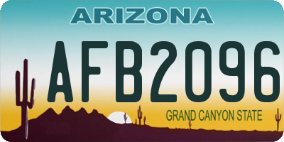 AZ license plate AFB2096