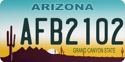 AZ license plate AFB2102