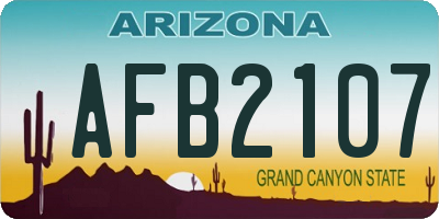 AZ license plate AFB2107