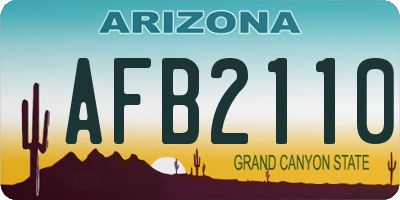 AZ license plate AFB2110