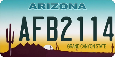 AZ license plate AFB2114