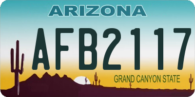 AZ license plate AFB2117