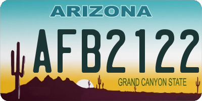 AZ license plate AFB2122
