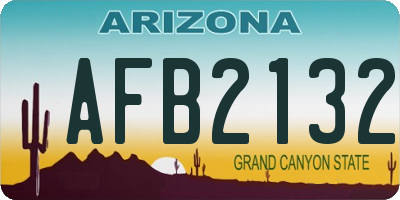 AZ license plate AFB2132