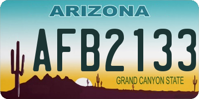 AZ license plate AFB2133