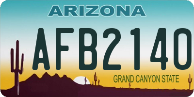 AZ license plate AFB2140