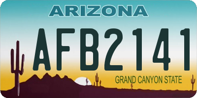 AZ license plate AFB2141