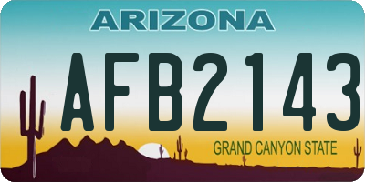 AZ license plate AFB2143