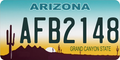 AZ license plate AFB2148