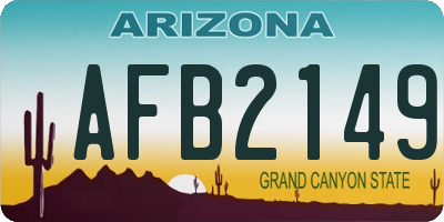 AZ license plate AFB2149