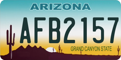 AZ license plate AFB2157