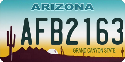 AZ license plate AFB2163