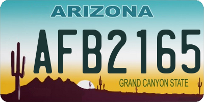 AZ license plate AFB2165