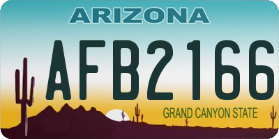 AZ license plate AFB2166