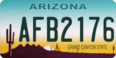 AZ license plate AFB2176