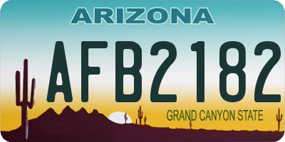AZ license plate AFB2182