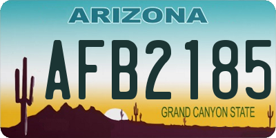 AZ license plate AFB2185