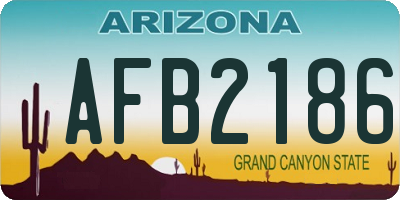 AZ license plate AFB2186