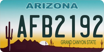 AZ license plate AFB2192