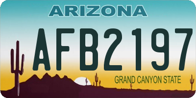 AZ license plate AFB2197