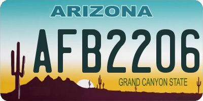 AZ license plate AFB2206