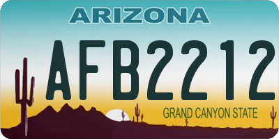 AZ license plate AFB2212