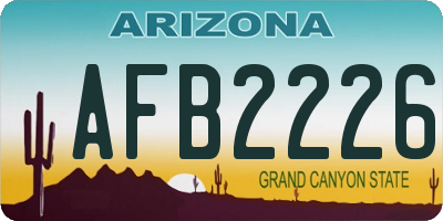 AZ license plate AFB2226