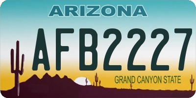 AZ license plate AFB2227