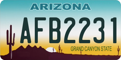 AZ license plate AFB2231