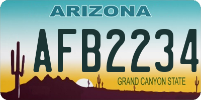 AZ license plate AFB2234