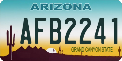 AZ license plate AFB2241