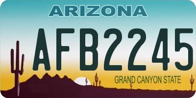 AZ license plate AFB2245