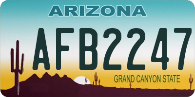 AZ license plate AFB2247