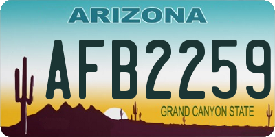 AZ license plate AFB2259