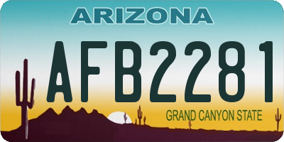 AZ license plate AFB2281